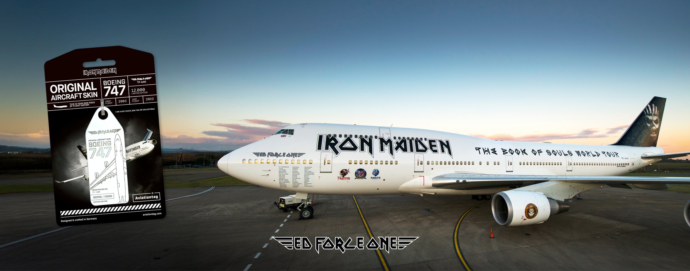 Aviationtag x Iron Maiden Ed Force One Boeing 747 Aircraft Tag Edition - Banner Landing Page Desktop