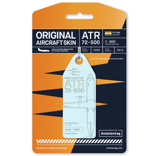 Aviationtag ATR 72-500 VT-JCM Jet Airways Edition Lightblue