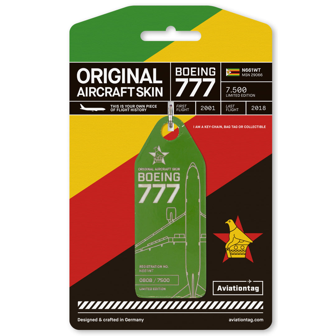 Aviationtag Boeing 777 N661WT Edition Air Zimbabwe Green