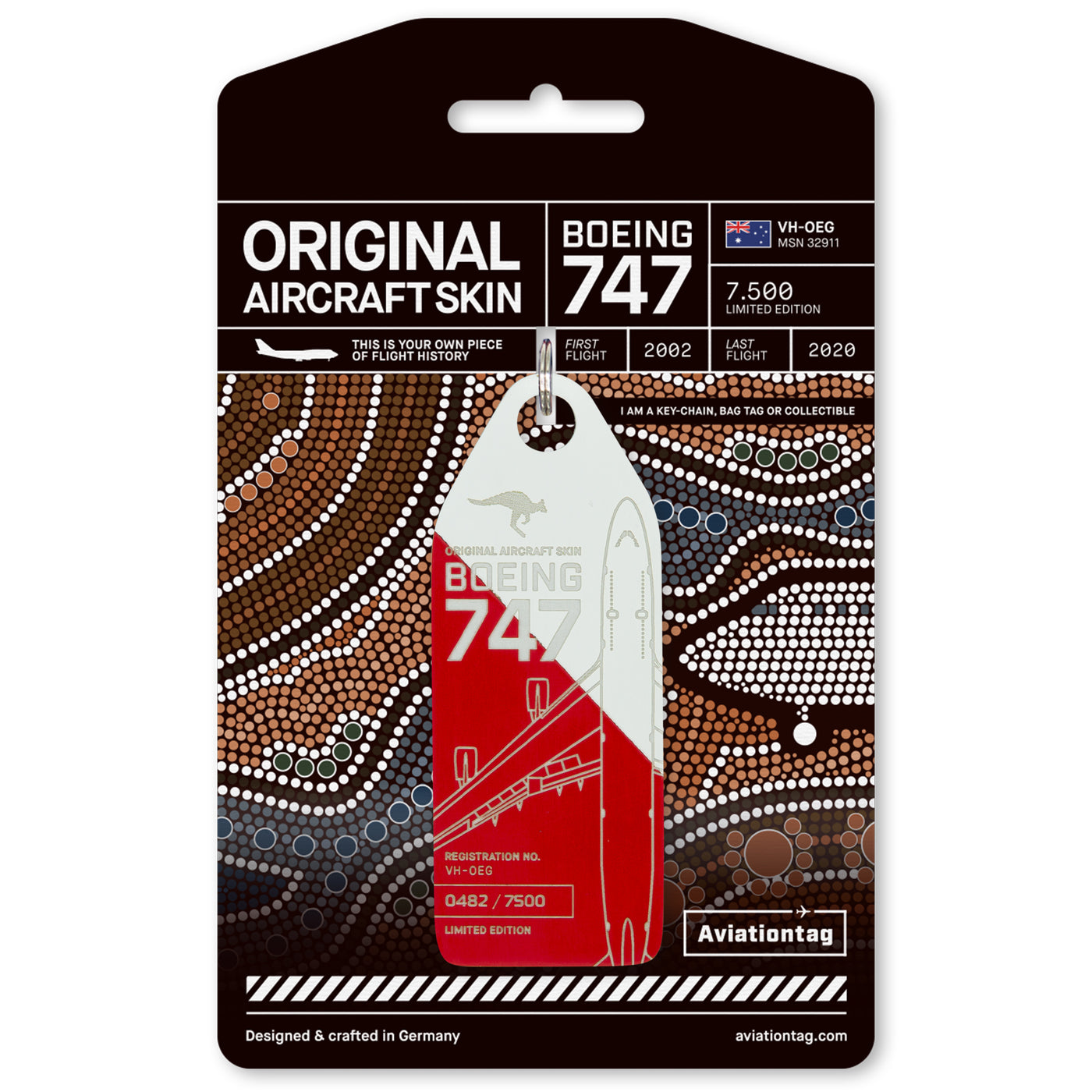 Aviationtag Qantas VH-OEG Boeing 747-400ER Edition Red White