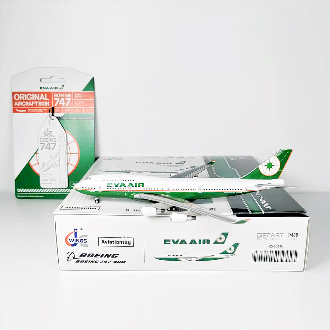 JC Wings X Aviationtag EVA Air Boeing 747 B-16411 Bundle