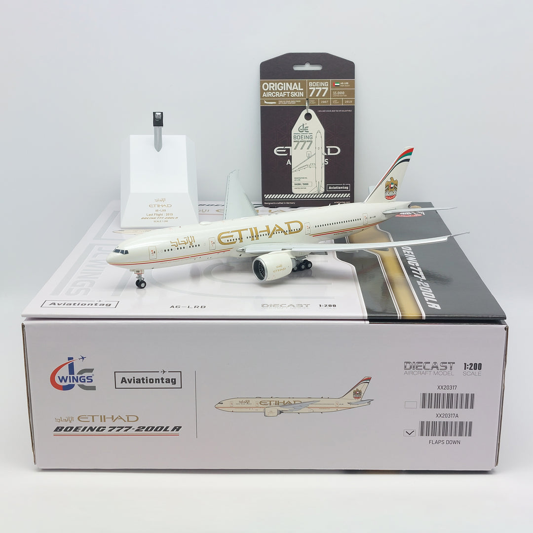 JC Wings X Aviationtag Bundle Etihad Boeing 777 1:200 Flaps Down